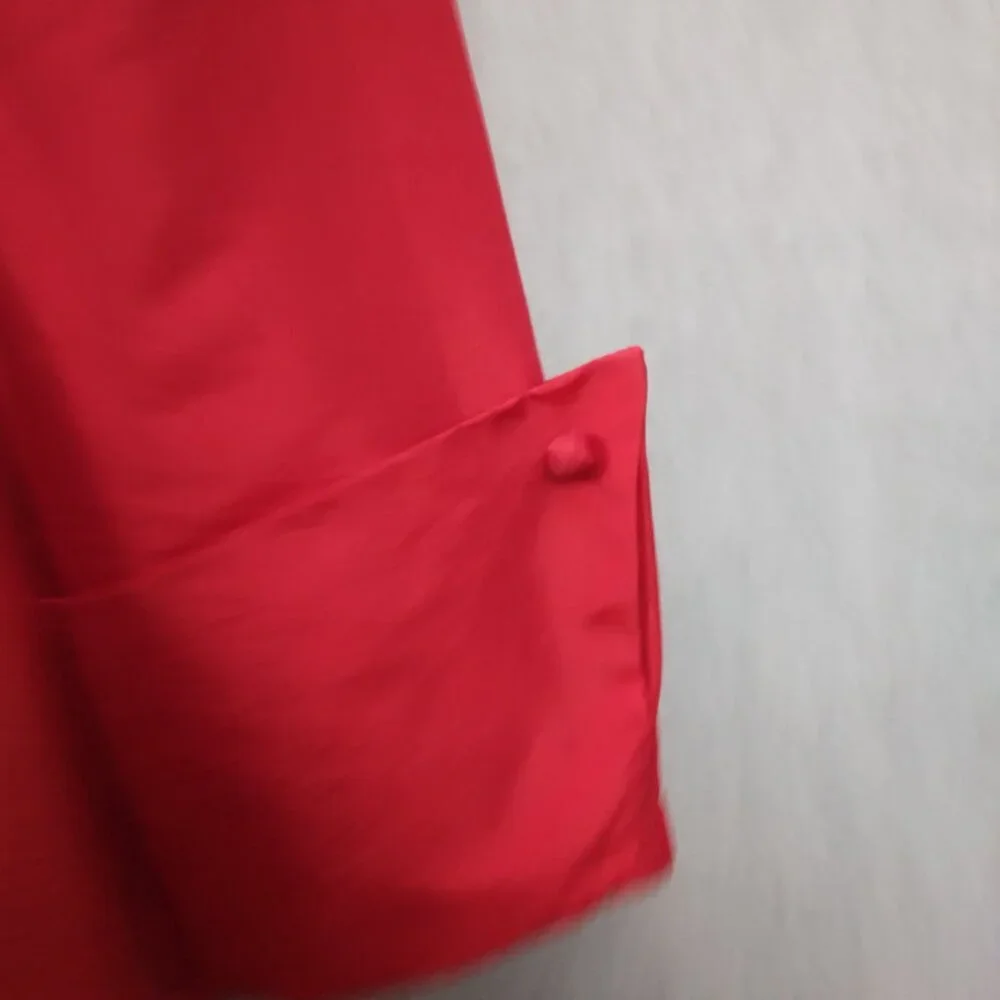Nubiano | "Church Dress" Red Wrap Dress Belted | Size 12 - Picture 6 of 14